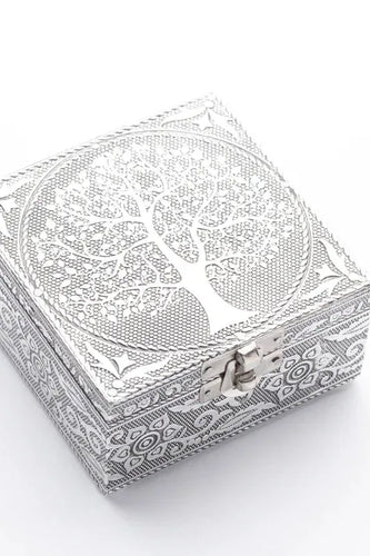 صندوق مجوهرات مصنوع يدويًا من شجرة الحياة